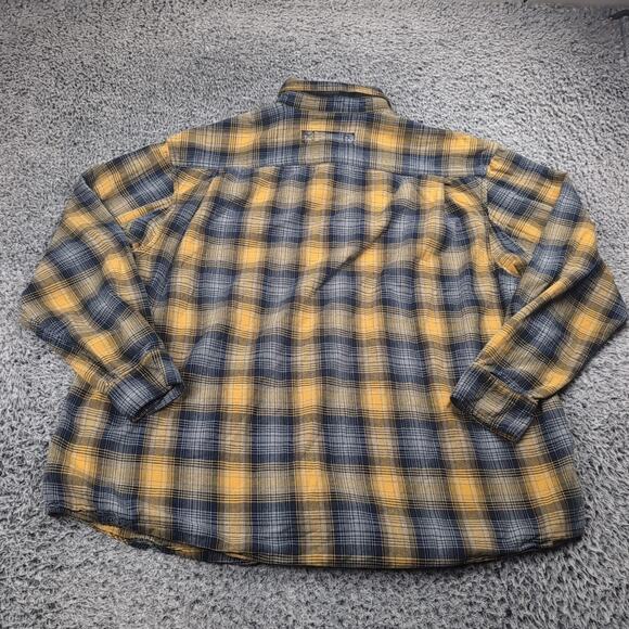 Duluth Trading Shirt Men 2XL XXL Blue Yellow Plaid Chore Long Sleeve Outdoor - Picture 5 of 6